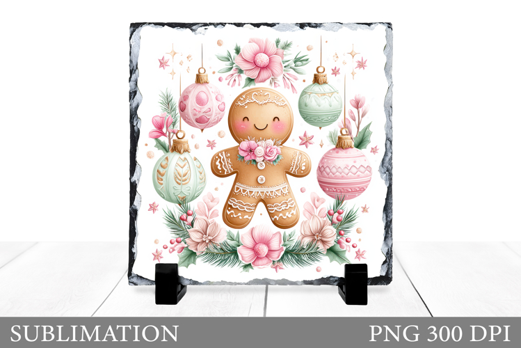 Cute Gingerbread Sublimation. Gingerbread Slate Design