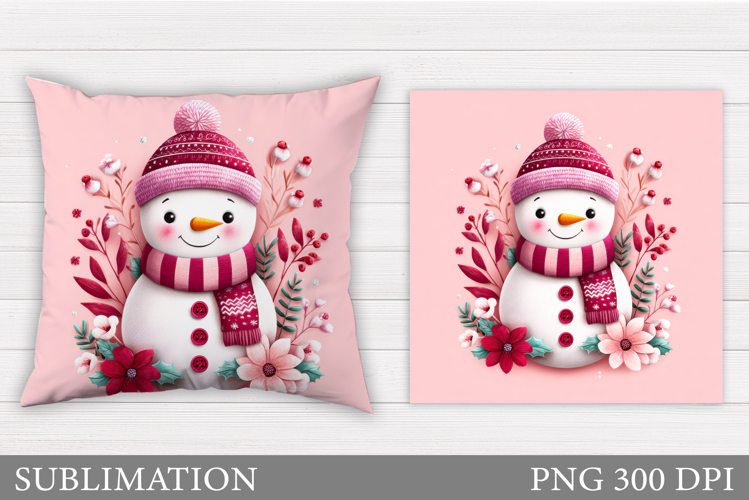 Christmas Snowman Pillow. Christmas Pillow Sublimation
