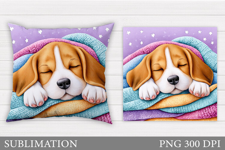Cute Dog Pillow Design. Cute Dog Sublimation example image 1