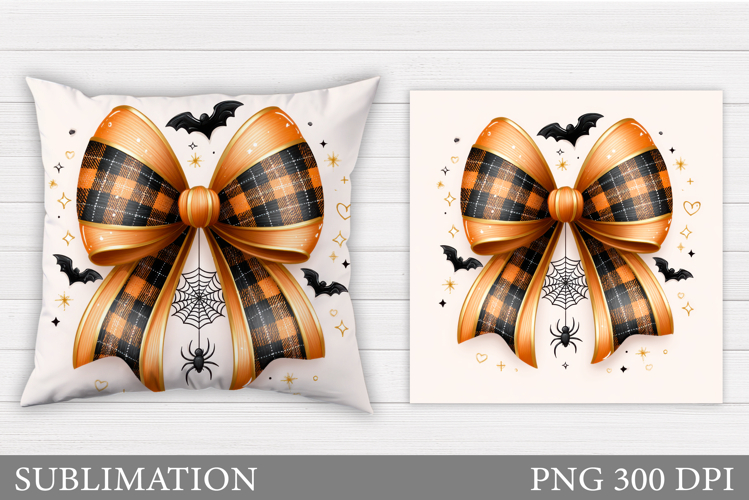 Halloween Bow Pillow Design. Halloween Pillow Sublimation