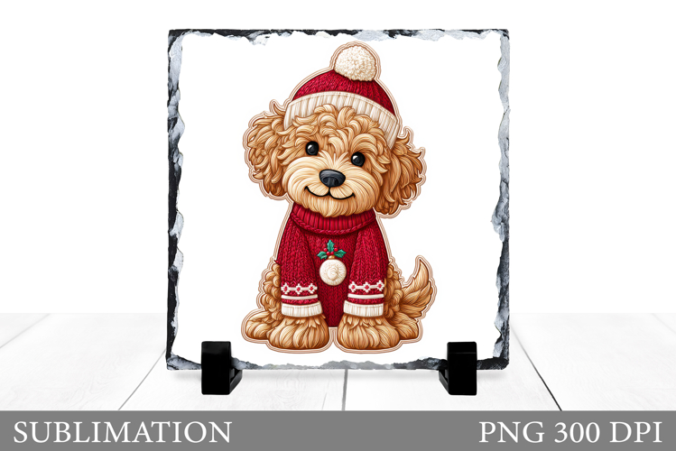 Christmas Dog Sublimation. Christmas Dog Slate Sublimation