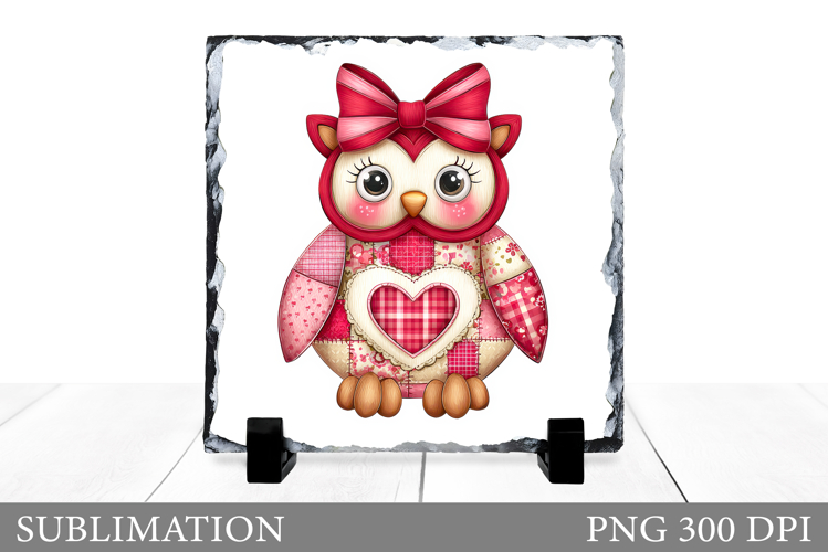 Valentines Owl Sublimation. Valentines Owl Slate Design