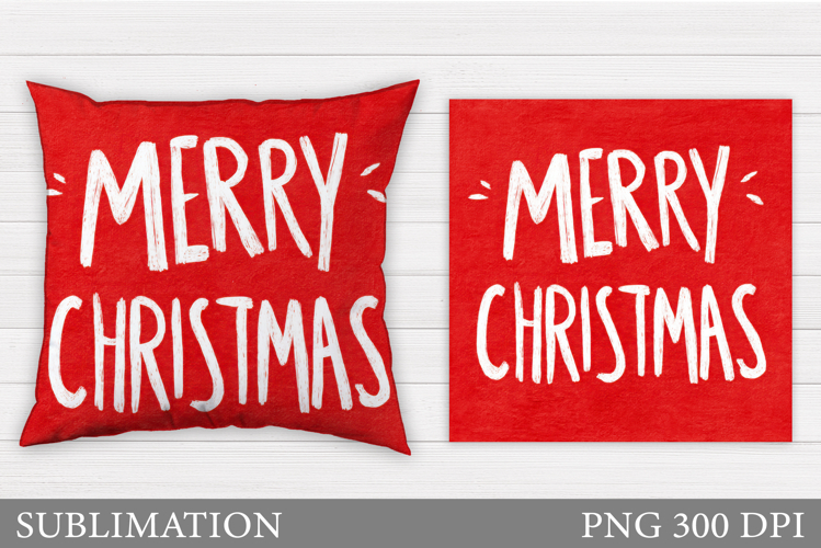 Merry Christmas Pillow Design. Christmas Sublimation
