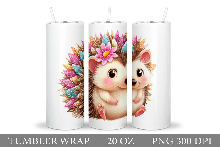 Hedgehog Tumbler Design. Cute Hedgehog Sublimation