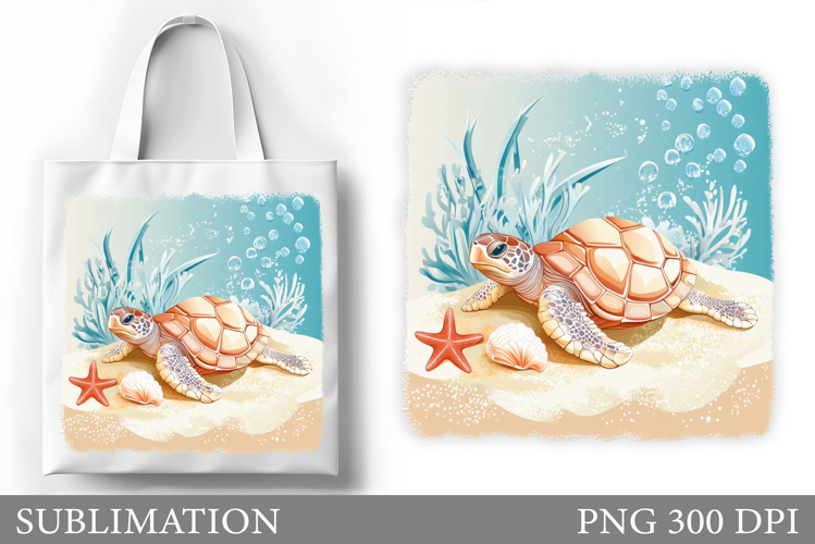 Sea Turtle Tote Bag Sublimation. Turtle Sublimation
