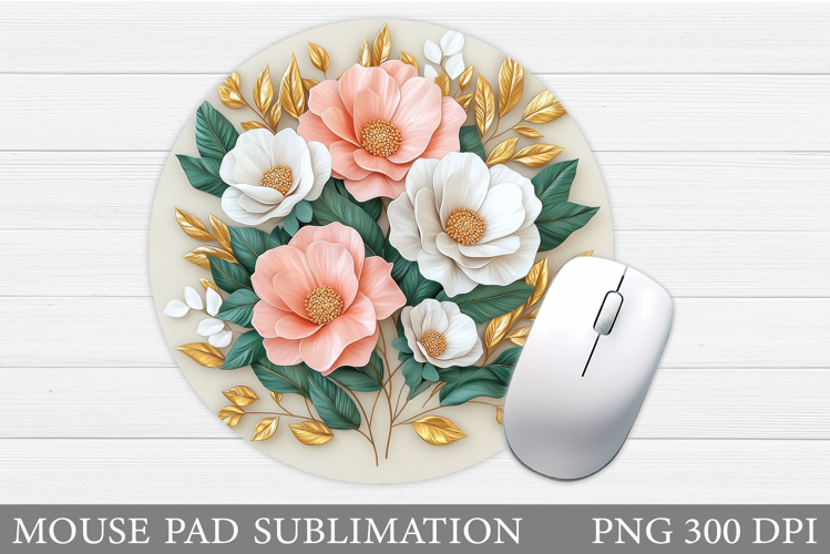 Flowers Mouse Pad Sublimation. Wildflowers Mouse Pad Design
