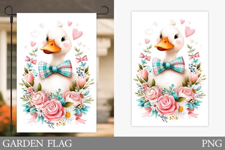 Cute Goose Garden Flag Design. Cute Goose Sublimation example image 1