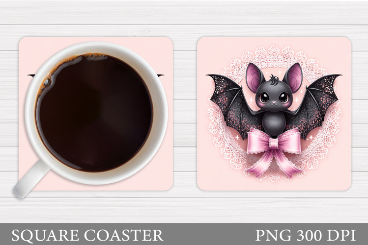 Bat Coaster Sublimation. Halloween Coaster Design