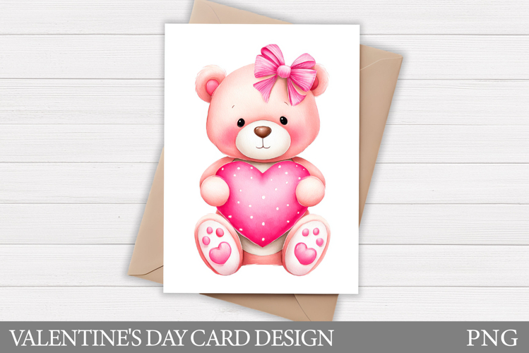 Valentines Bear Card Printable. Valentines Card Design