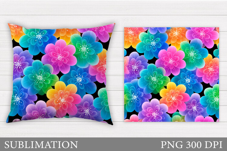Flowers Pillow Design. Floral Pillow Sublimation example image 1
