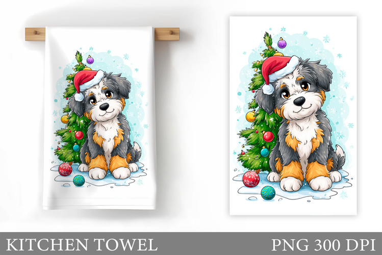 Christmas Dog Kitchen Towel. Christmas Kitchen Towel Design