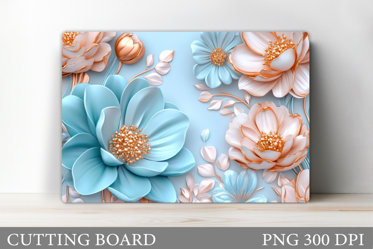 3D Flowers Cutting Board. Flowers Kitchen Cutting Board