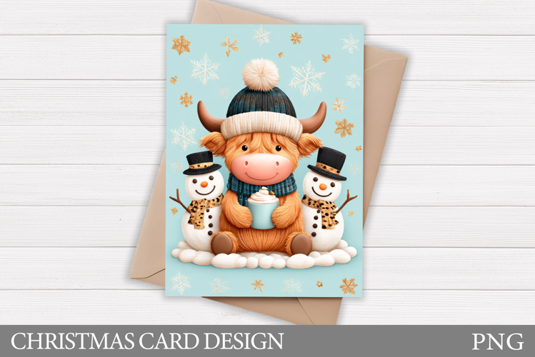 Christmas Cow Card Design. Christmas Card Printable