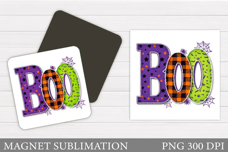 Boo Magnet Design. Cute Ghost Magnet Sublimation