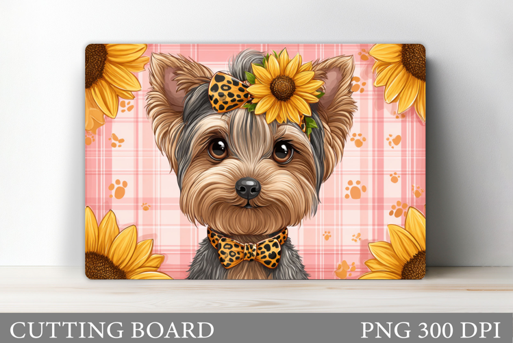 Cute Dog Cutting Board Design. Dog Flowers Cutting Board