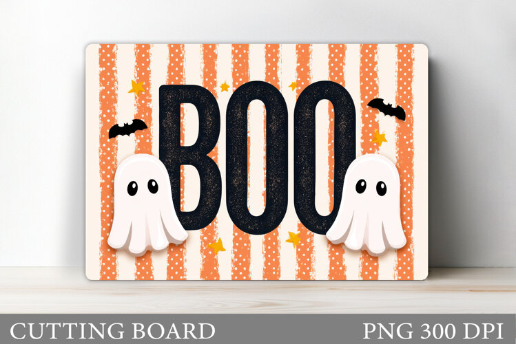 Ghost Cutting Board Sublimation. Halloween Cutting Board example image 1