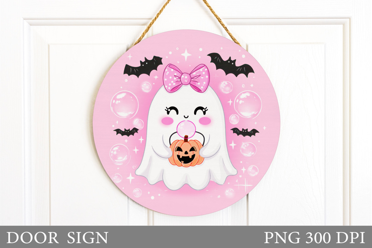 Ghost Door Sign Design. Halloween Door Sign Sublimation