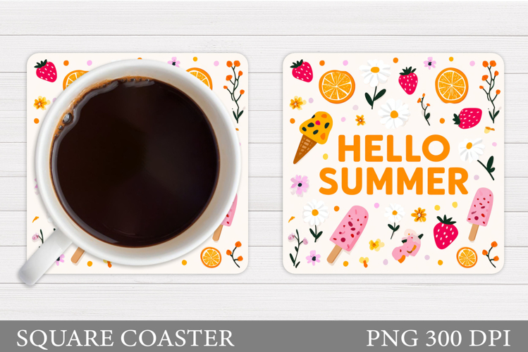 Summer Coaster Design. Summer Sublimation