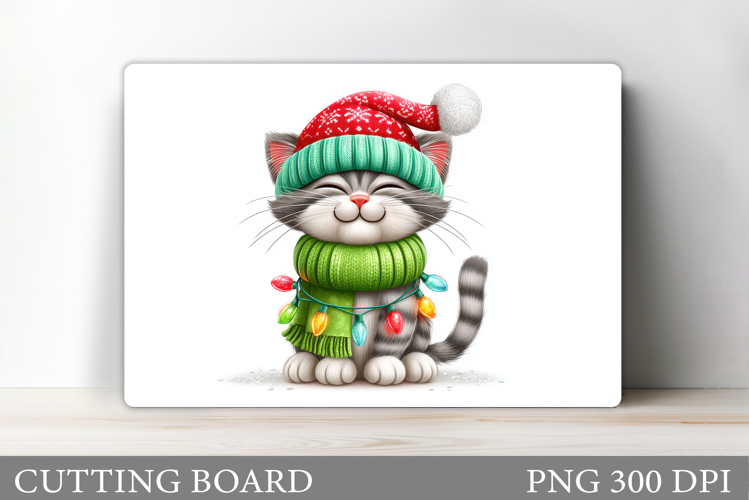 Christmas Cat Cutting Board. Christmas Cutting Board Design