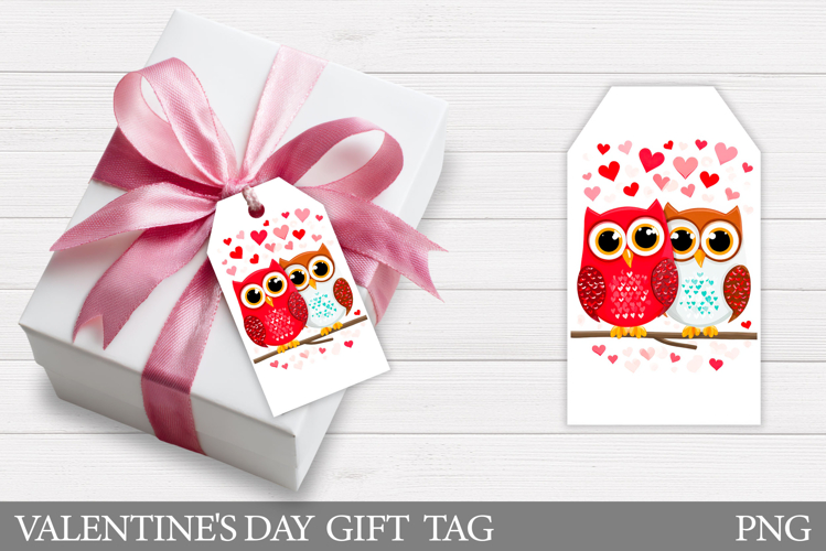 Valentines Owl Gift Tag. Valentine Gift Tag Printable