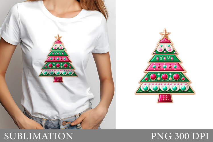 Christmas Tree T-Shirt Design. Christmas Tree Sublimation