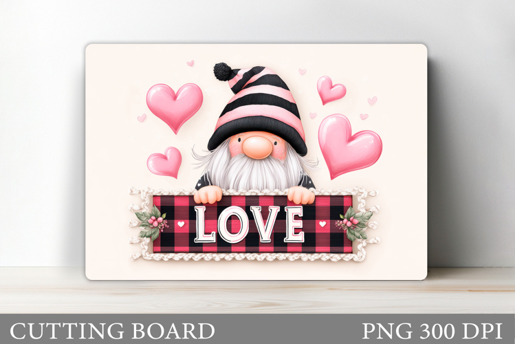 Valentines Gnome Cutting Board. Valentines Cutting Board