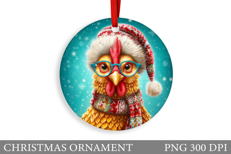 Chicken Christmas Ornament. Christmas Ornament Sublimation