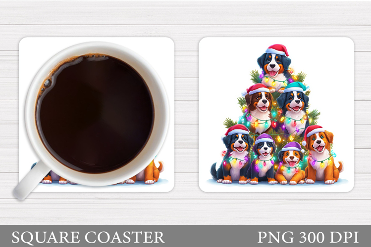 Christmas Dog Coaster Sublimation. Christmas Coaster Design