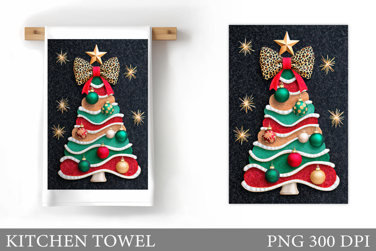 Christmas Tree Kitchen Towel. Christmas Kitchen Towel Design