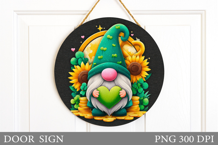 St Patrick Gnome Door Sign. St Patrick Door Sign Design