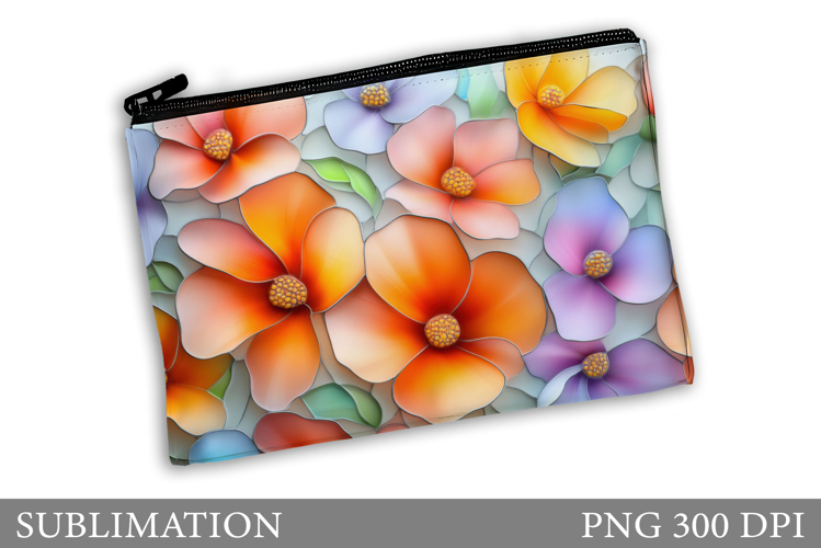 Flowers Makeup Bag Design. Flowers Makeup Pouch Sublimation
