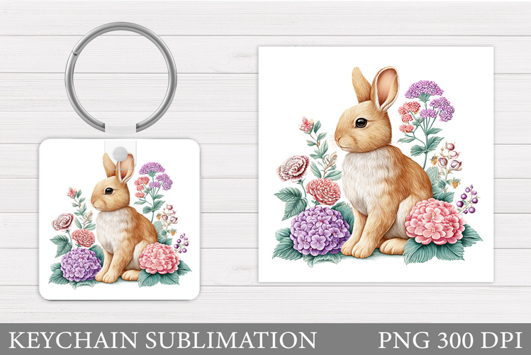 Cute Bunny Keychain. Bunny Sublimation