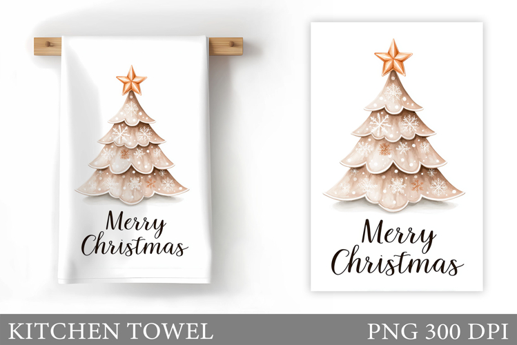 Christmas Tree Kitchen Towel. Christmas Deer Kitchen Towel