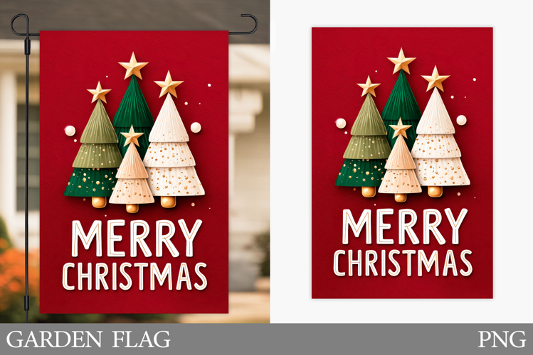 Christmas Tree Garden Flag. Christmas Garden Flag Design