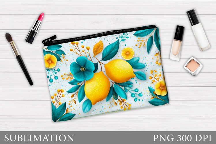 Lemons Cosmetics Bag Design. Lemons Makeup Bag Sublimation