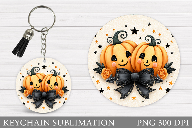 Halloween Keychain Design. Halloween Pumpkin Keychain