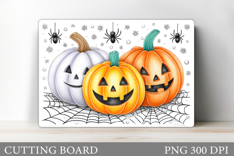 Cute Pumpkin Cutting Board. Halloween Cutting Board Design