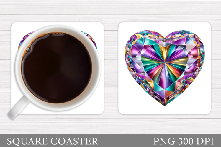 Heart Coaster Design. Valentine Coaster Sublimation