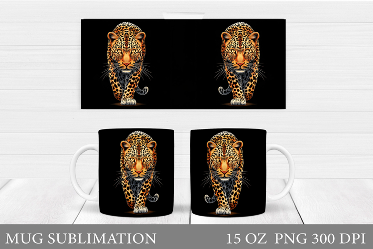 Leopard Mug Design. Leopard Sublimation
