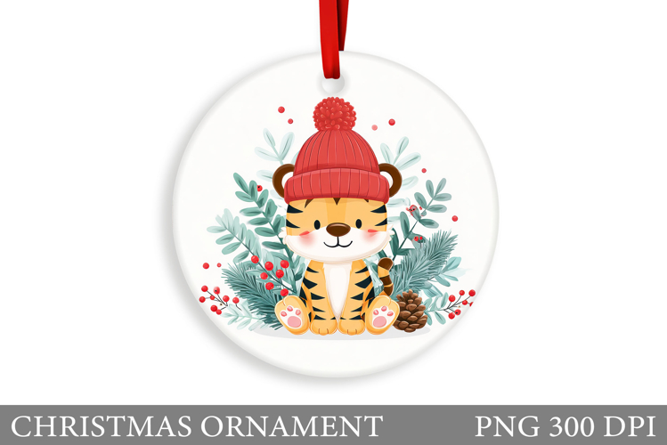 Cute Tiger Christmas Ornament. Christmas Ornament Design