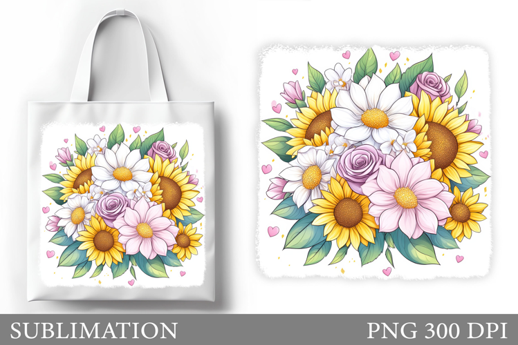 Flowers Tote Bag Design. Floral Tote Bag Sublimation
