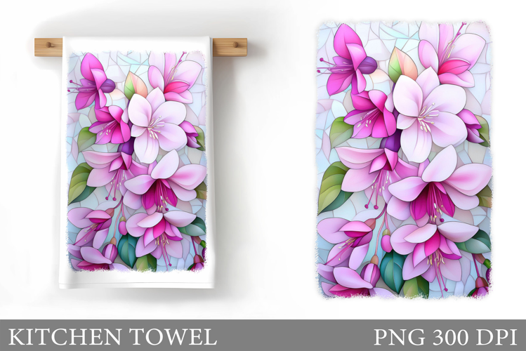 Flowers Kitchen Towel. Floral Kitchen Towel Sublimation