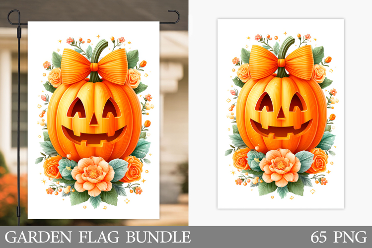 Halloween Garden Flag Design. Halloween Pumpkin Garden Flag