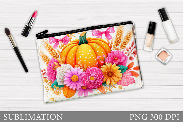 Pumpkin Makeup Bag Sublimation. Pumpkin Cosmetics Bag