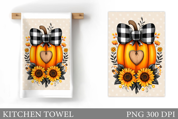 Fall Pumpkin Kitchen Towel. Fall Kitchen Towel Sublimation