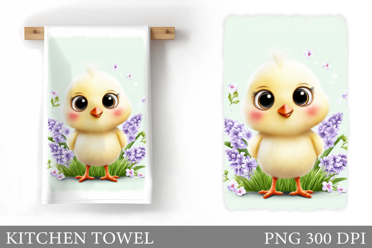 Spring Chick Kitchen Towel. Spring Kitchen Towel Design