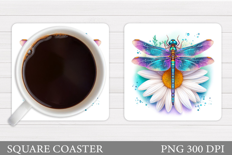 Dragonfly Coaster Design. Dragonfly Sublimation
