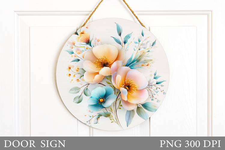 Flowers Door Sign Design. Wildflowers Door Sign Sublimation