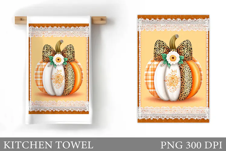 Pumpkin Kitchen Towel. Fall Kitchen Towel Sublimation