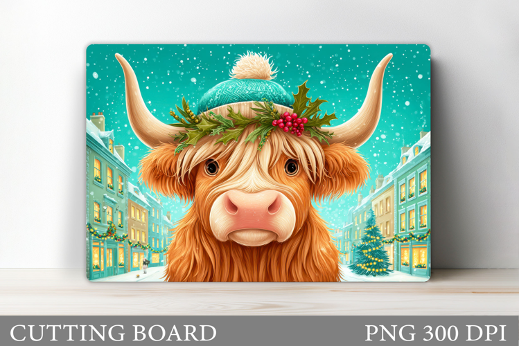 Christmas Cow Cutting Board. Christmas Cutting Board